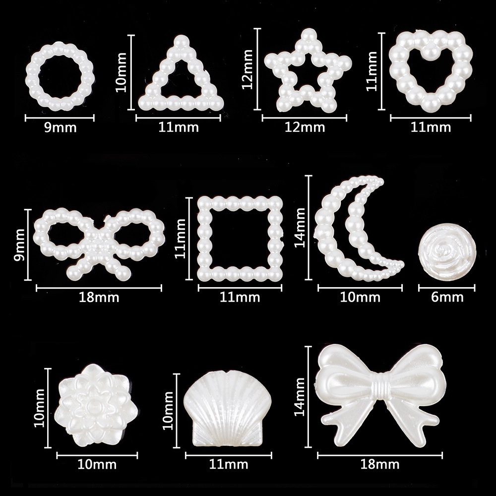 Túi 5/10 Hạt Charm Phụ Kiện Hình Trái Tim, Ngôi Sao, Nơ Đính Kẹp Tóc ANGIHOME