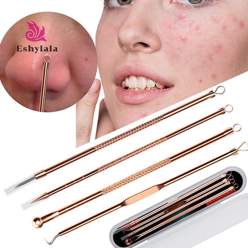 4 Cái / bộ Dụng Cụ Loại Bỏ Mụn Đầu Đen Mụn Đầu Đen Bằng Thép Không Gỉ [MỚI]