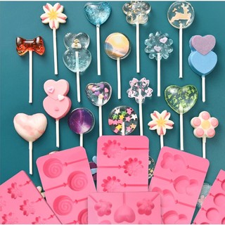 Khuôn Kẹo Mút Lollipop, Khuôn Silicon Làm Kẹo Mút Hình Thú Love/Thú/Hoa Quả/ Cây Thông Giáng Sinh Dễ Thương Cho Bé