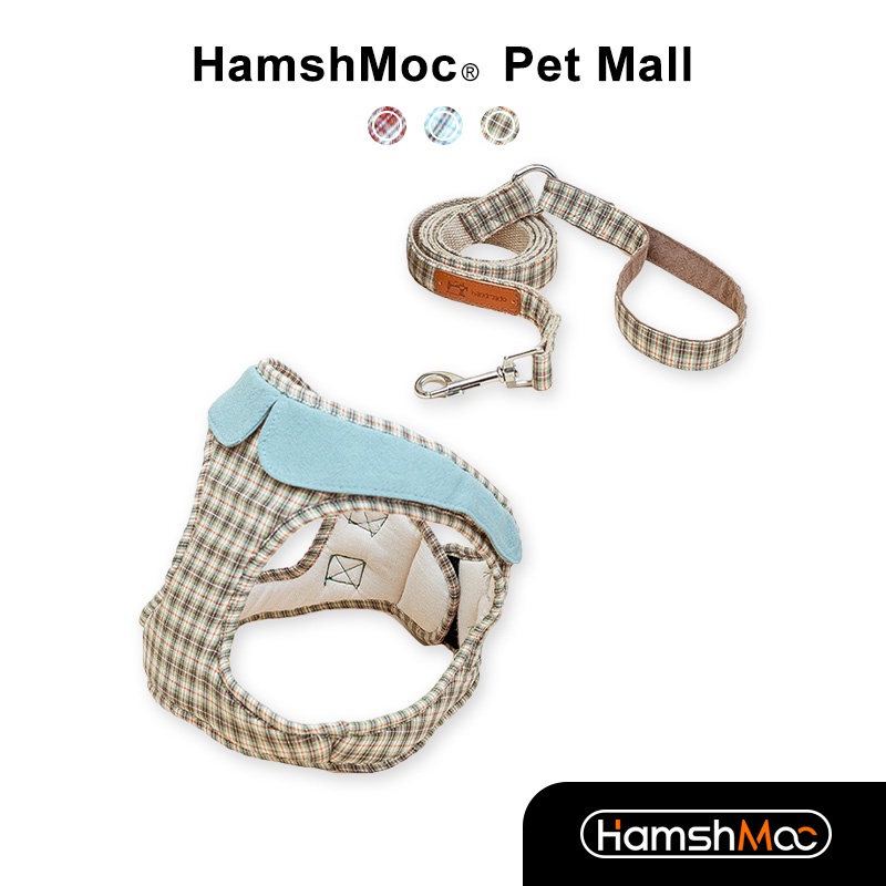 HamshMoc Bộ dây nịt và dây xích chống đầy đặn cho chó Dây dắt thú cưng có thể điều chỉnh Dây dẫn chó bền thoáng khí có tay cầm điều khiển dễ dàng cho chó nhỏ vừa