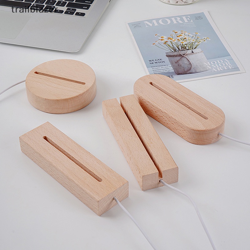 Đế Đèn led 3d Bằng Gỗ Trơn Trang Trí Phòng Khách Mới