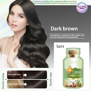 Dầu gội thảo dược nhuộm tóc màu đen/nâu CQRZEN 20ML Dầu gội nhuộm tóc màu đen/nâu/nâu đậm trong 40 phút ღ Pink Girl Bling Makeup Look