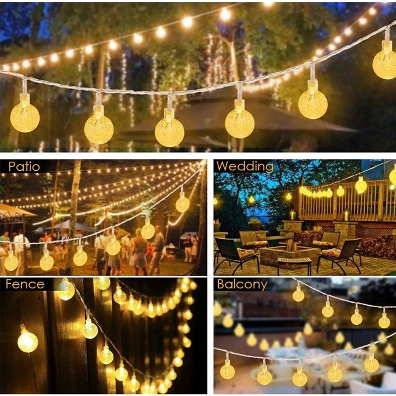 Dây Đèn Led Trang Trí Ngoài Trời ，Đèn trang trí chống thấm năng lượng mặt trời， bóng bong bóng pha lêĐèn sân vườn