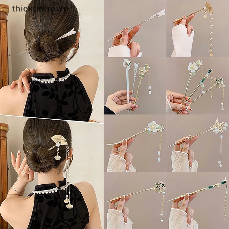 THI Cổ Điển Trung Quốc Tóc Dính Chân Nữ Ngôi Sao Hoa Tươi Handmade Kẹp Tóc Quyến Rũ Trang Sức Phụ Kiện Tóc Đồ Trang Trí VN