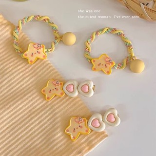 MEOWU Kẹp Tóc Cột Tóc Ngôi Sao Vàng Mặt Cười Dễ Thương Giành Cho Nữ