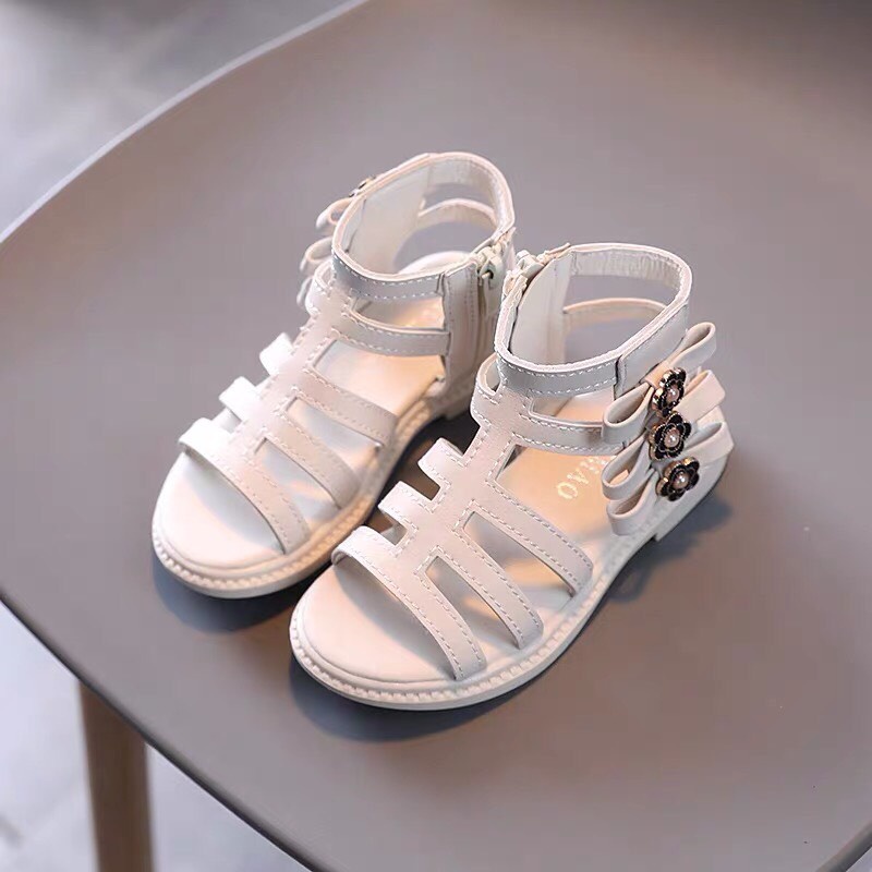 sandal bé gái chiến binh hoa có khoá kéo cinh xắn chống trượt size đai đi học đi chơi 516 Chip & mom