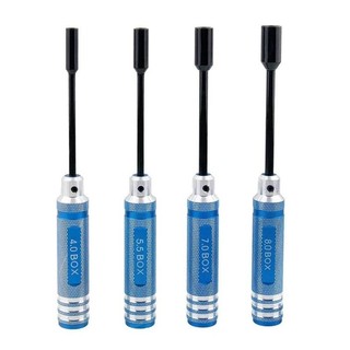 4 RC Kim Loại Lục Giác NUT Ổ Cắm Chìa Khóa Vít Driver Cờ Lê 4.0mm 5.5mm 7.0mm 8.0mm 80213 Bộ Dụng Cụ Buggy Truck Truggy Car- & * &