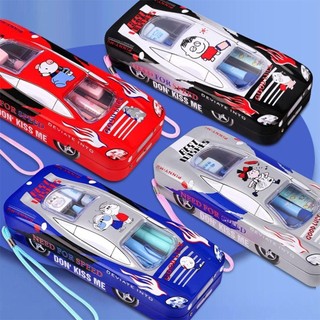 Bút Chì HOBBYIN, Có Khóa Túi Đựng Bút Hình Ô Tô, Quà Tặng Hộp Bút Đa Năng Ba Lớp Kim Loại