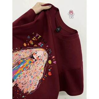 HIIXIIVI Thương Hiệu Mới 100% Cotton Unisex Áo Thun Nữ Tay Ngắn Nam Nữ Baggy Cổ Tròn Rời In Độc Đáo Cặp Đôi Tee