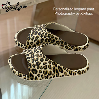 Xixitiao Sandal Đế Bằng Họa Tiết Da Báo Thời Trang Dành Cho Nữ, Thích Hợp Cho Kỳ Nghỉ Hè Và Đi Biển