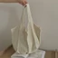 Túi đeo vai nữ CPINCP, Túi dệt bãi biển mùa hè dung tích lớn rỗng, Túi Tote móc màu trơn thủ công có thể gập lại thời trang
