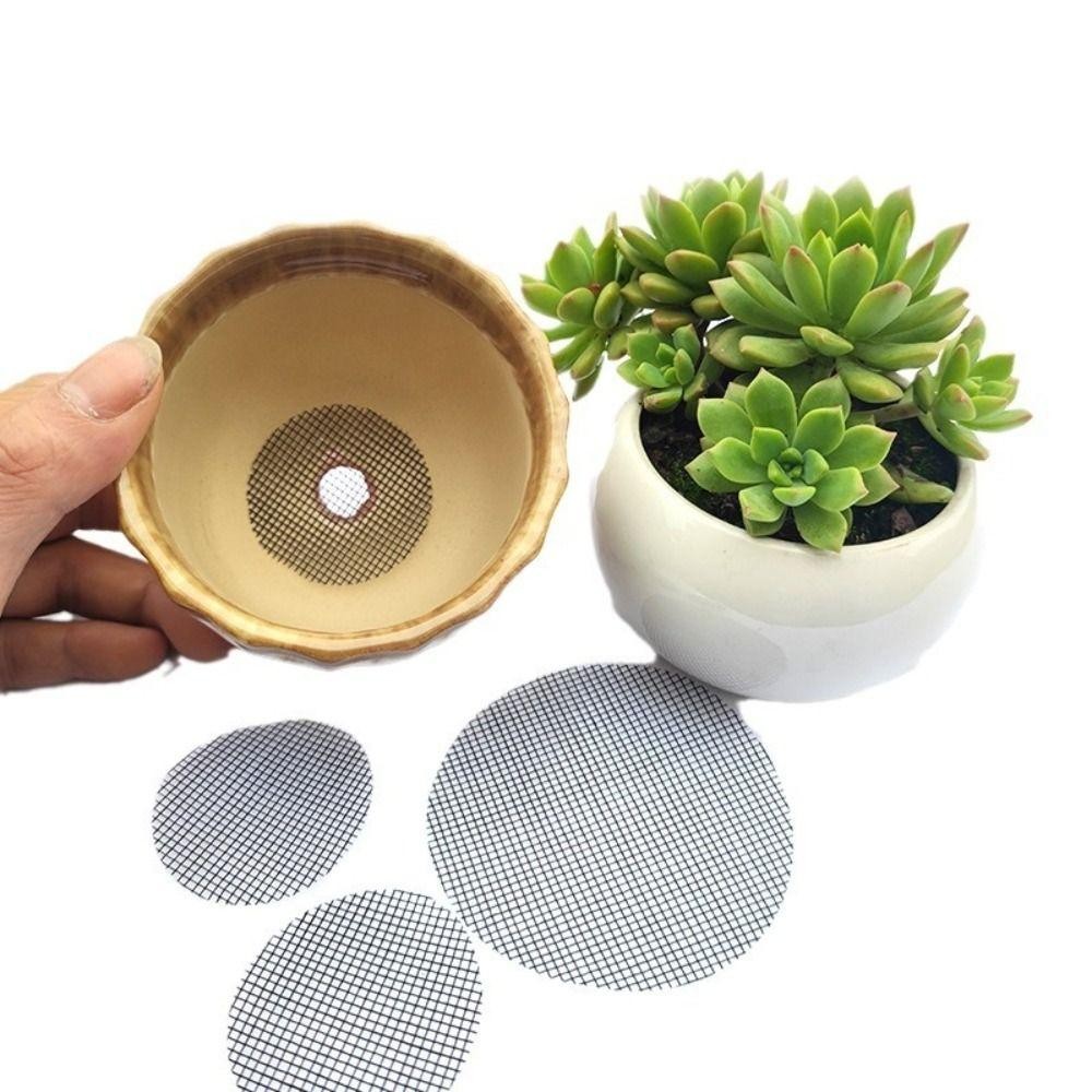 CATIYAHA 50 Cái / bộ Màn Hình Thoát Nước Cây Cảnh, Nhựa Chống Mất Đất Chậu Hoa Lỗ Lưới Tấm Lót, Tròn Thoáng Khí Chậu Hoa Đáy Thảm Vườn