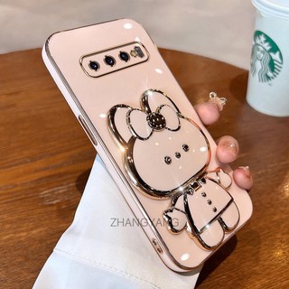 ốp lưng samsung note 9 note 8 Ốp Điện Thoại TPU Silicon Mềm Mạ Điện Gắn Gương Trang Điểm Hình Thỏ 3D Cho samsung note 9 note 8