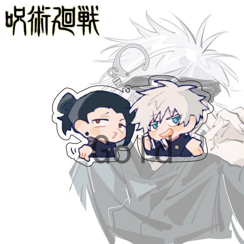 Móc khoá Jujutsu Kaisen Anime Keychain Women Gojo Satoru Geto Suguru Kawaii Acrylic Phụ kiện trang trí chibi cute