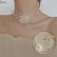 Vòng Cổ choker Hoa Trà Đen Trắng Đính Ngọc Trai Lãng Mạn Cho Nữ