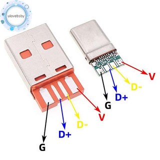 Ulovebsby Dây Cáp Sạc Nhanh type-c usb 65w 5a 5pin Pwm + type a 6Pin usb otg Chất Lượng Cao diy vn