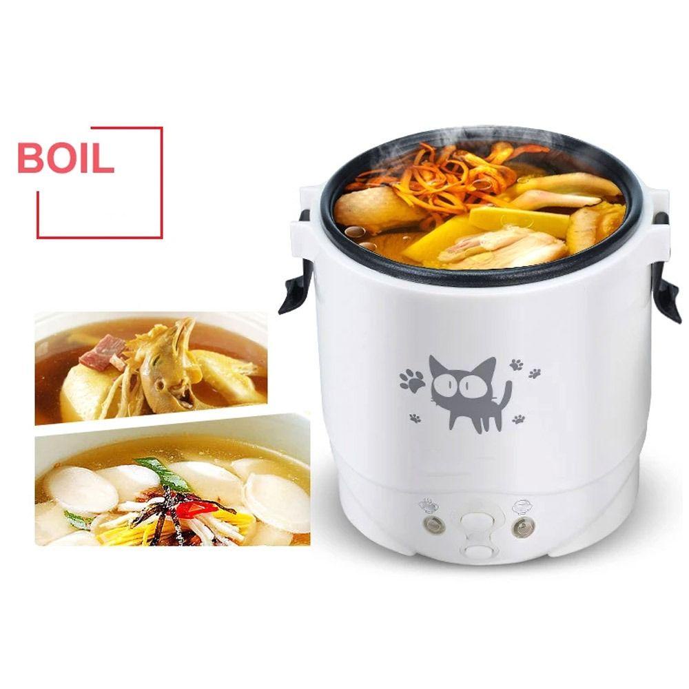 Nồi cơm điện YOLOGO, Nồi nấu đa năng 12V 24V 220V, Mini cho ô tô Xe tải Máy nấu ăn gia đình Chảo súp Cháo Cháo Nồi cơm điện gia đình