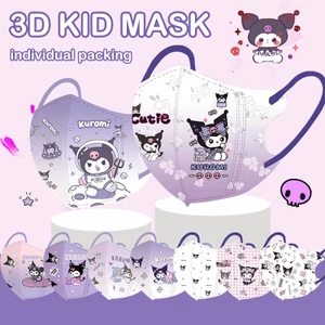 Bộ 50 mặt nạ bé gái mỏ vịt 3D 10 chiếc/gói 3PLYBFE >95% khẩu trang dùng một lần, đóng gói độc lập, Kuromi sanrio