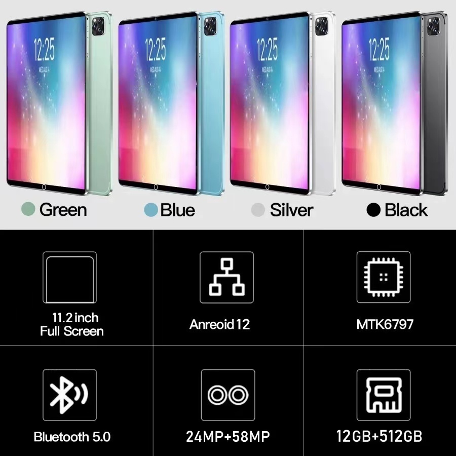 SANSUNG Máy tính bảng mới 12GB+512GB 11.2inch Galaxy máy tính bảng học văn phòng giải trí giá rẻ tablet pc thẻ sim kép