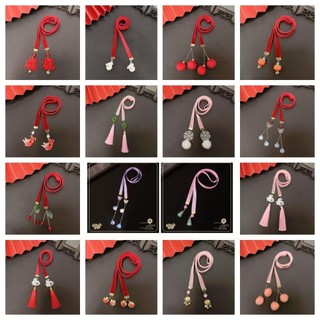 Dây buộc tóc bện WEETW, Bộ đồ trang trí tóc năm mới, Tua rua Hanfu Mũ đội đầu Dây buộc cô gái DIY Đuôi ngựa