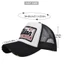 Mũ bóng chày lưới BORAGETE, Mũ Snapback Cotton phong cách Hip Hop, thoải mái có thể điều chỉnh thoáng khí Chữ cái thêu chống nắng Mũ cặp đôi