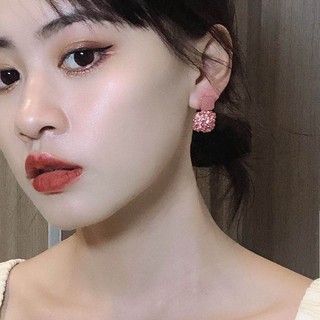 Pink block Khuyên Tai Đính Đá Phong Cách Hàn Quốc 2023 Thời Trang Cho Nữ