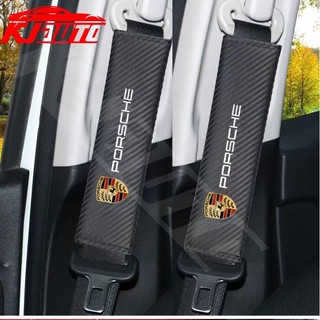 Set 1 / 2 Đệm Da Bọc Dây Đai An Toàn Cho Xe Hơi porsche carrera gts turbo macan cayenne cayman 718 boxster 911 panamera