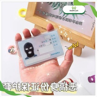 Set 10 Bao Đựng Thẻ Nhựa Trong Suốt Hình Che Mặt Ngẫu Nhiên – Bọc Thẻ CCCD, ATM, Card Visit Độc Đáo