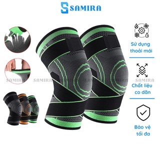 1 Quấn bảo vệ đầu gối SAMIRA đai bó khớp gối co giãn có dây trợ lực xỏ gối chống chấn thương khi tập gym đá bóng SA62
