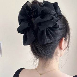 Kẹp Tóc Hình Nơ Lưới Hai Mặt Cỡ Lớn Thanh Lịch Cho Nữ - Phụ Kiện Tóc Đuôi Ngựa Phong Cách ins Hàn Quốc