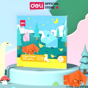 Bộ 100 Tờ Giấy Thủ Công Nhiều Màu Deli - Giấy Gấp Origami Gấp Hạc Nhiều Khổ