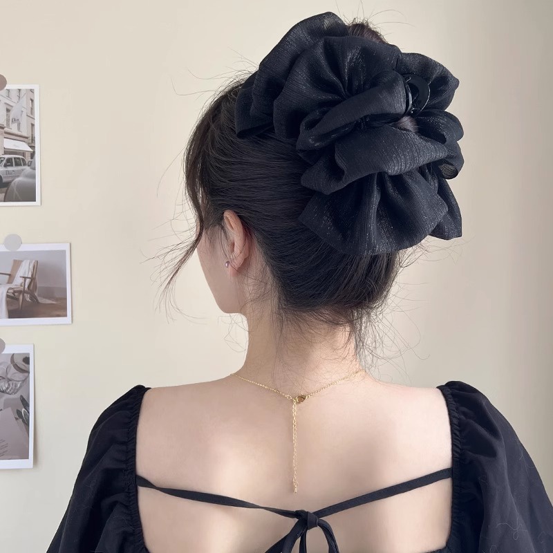 Kẹp Tóc Voan Hình Nơ Lớn Phong Cách Hàn Quốc Thanh Lịch Phụ Kiện Tóc Nữ Và Bé Gái Empoli