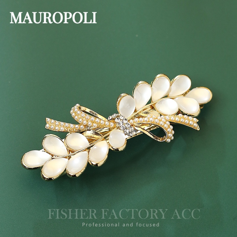 Mauropoli Kẹp lò xo mắt mèo giả phong cách Hàn Quốc nơ ngọt ngào, kẹp ngang/phẳng/lớn sang trọng cho tóc