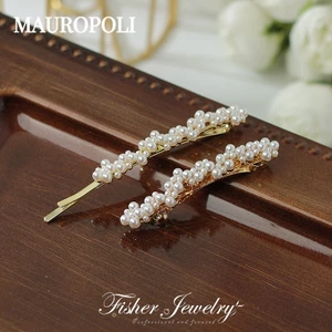 Mauropoli [Sẵn sàng] Kẹp tóc cùng phong cách Sto Jingtian Mũ đội đầu Hàn Quốc Ngọc trai Sóng Nổ Kẹp tóc đơn giản Phụ kiện tóc Kẹp phẳng