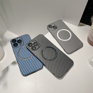 Dành Cho Ốp Sạc Không Dây Cho IPhone 15 14 Plus 13 12 11 Pro Max Bảo Vệ Ống Kính Họa Tiết Sợi Carbon PC Cover T21