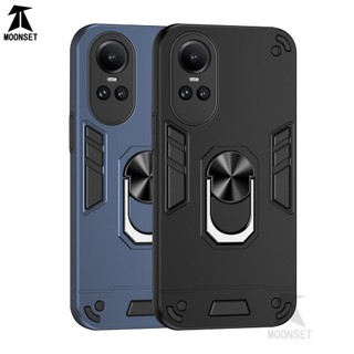 Ốp Điện Thoại Cứng Viền TPU Dẻo Mỏng Nhẹ Kèm Giá Đỡ Nhẫn Từ Tính Chống Sốc / Rơi Cho OPPO Reno 10 5G / 10 Pro 5G