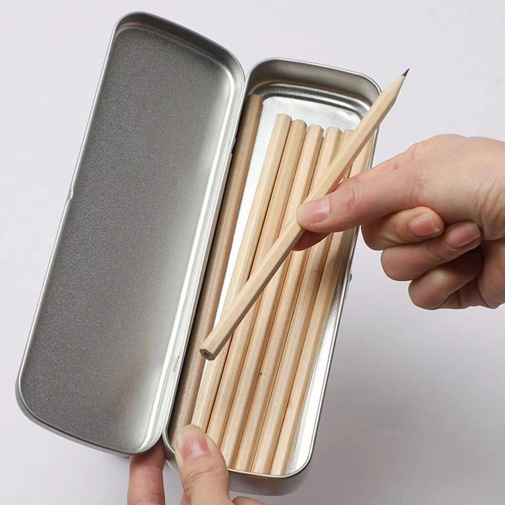 HAPPYNOOK 1 Cái Hộp Thiếc, Bút Máy Hình Chữ Nhật Hộp Bút Kim Loại, Bút Chì Đa Năng