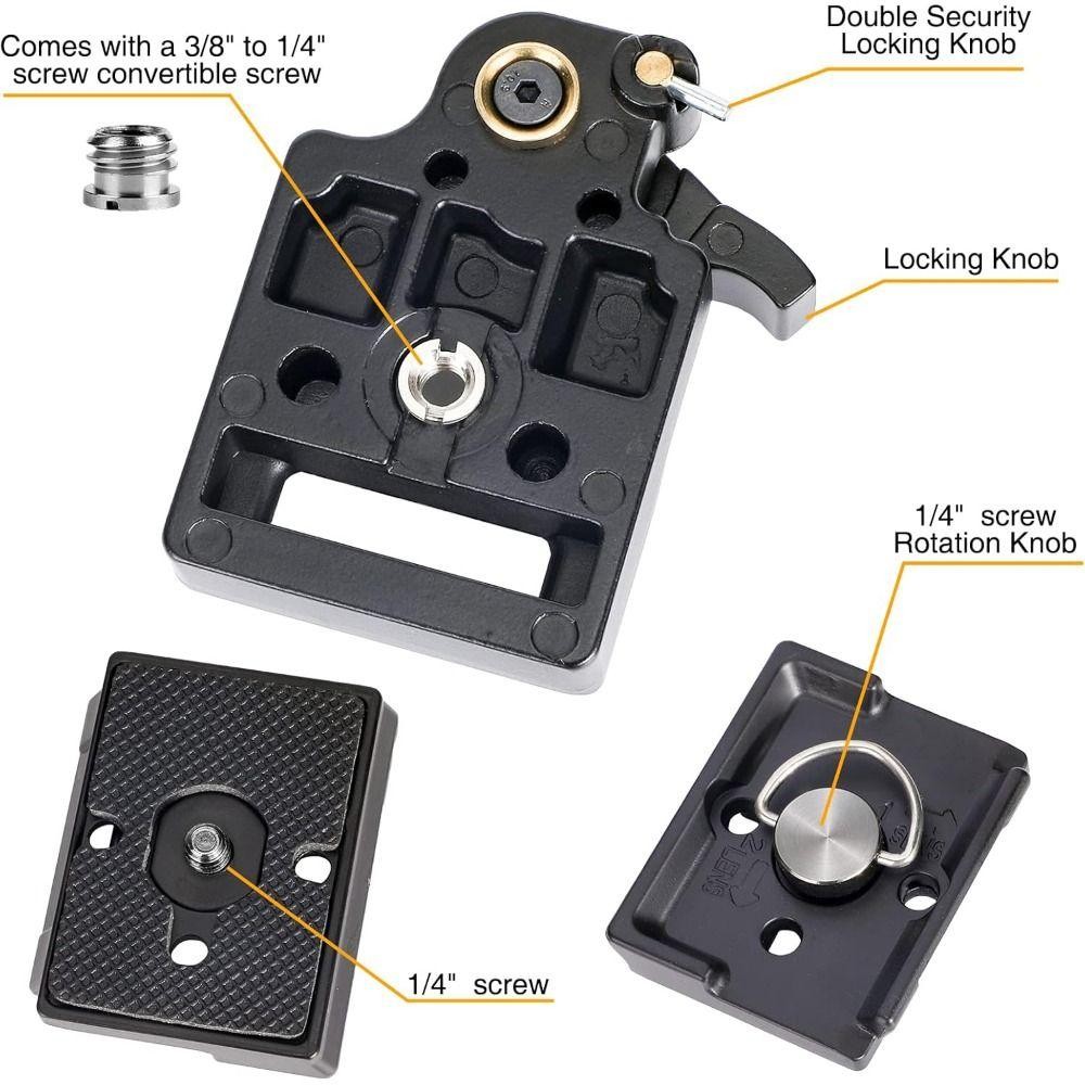Tấm tháo nhanh AWNGD, Bộ chuyển đổi gắn RC2 200PL-14 323, Đầu bi đa năng chất lượng cao 1 / 4 "3 / 8" Bộ chuyển đổi kết nối nhanh cho máy ảnh Manfrotto Monopod Gimbal Tripod