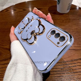 ốp lưng oppo reno 4 reno 5 reno 4 pro Ốp Điện Thoại TPU Silicon Mềm Mạ Điện Gắn Gương Trang Điểm Hình Thỏ 3D Cho oppo reno 4 reno 5 reno 4 pro