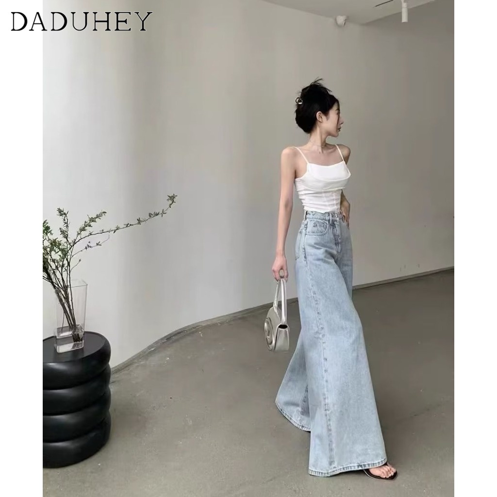 Ảnh Quần dài DADUHEY size lớn ống rộng thoải mái cạp cao thời trang retro đường phố cao cấp kiểu Mỹ 4