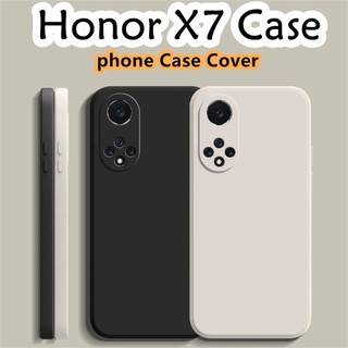 [Phong cách mới] Dành cho ốp lưng Honor X7 Vỏ silicon cạnh thẳng Vỏ điện thoại màu trơn cổ điển