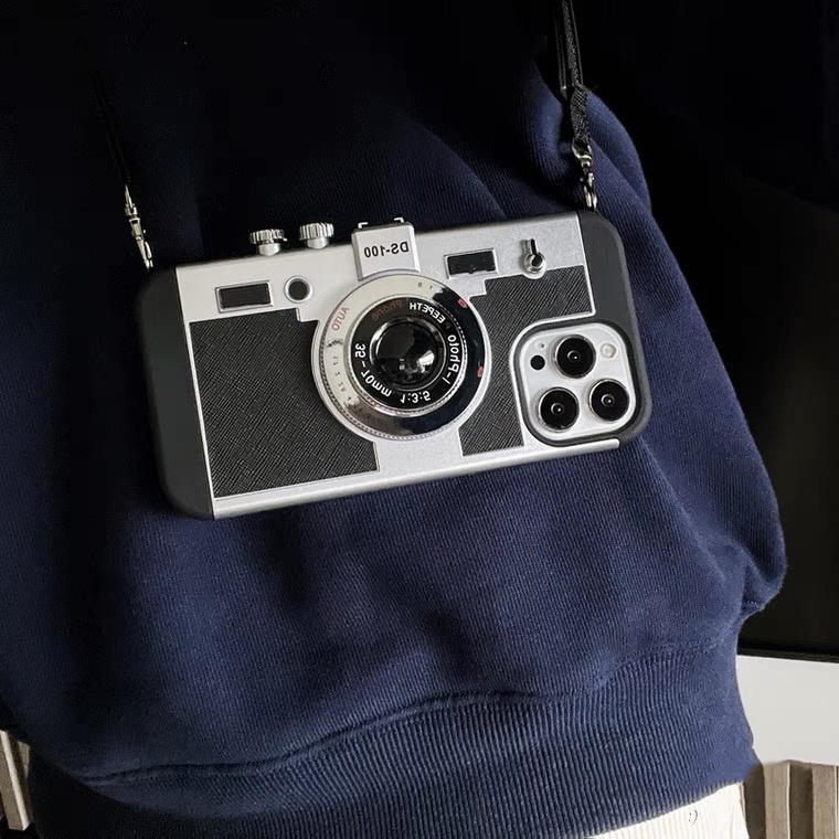 Retro Sang Trọng Sáng Tạo 3D Camera Đeo Ngang Cổ Dây Dành Cho Samsung Galaxy S26 S25 S24 Ultra S22 S23 Ultra S21 S22 Plus A35