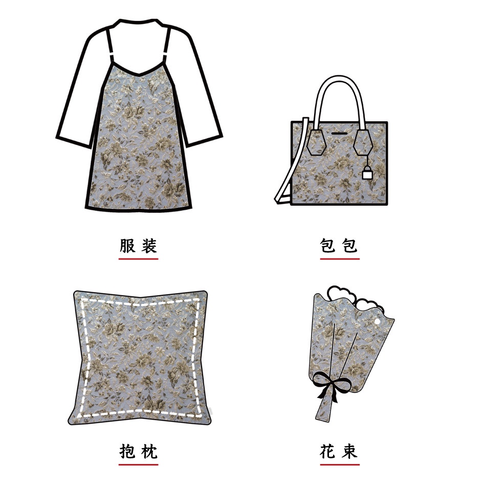 Thời Trang Xanh Xám Vàng Lụa Dập Nổi Jacquard Đầm Vải Retro Áo Khoác Sợi Vải Trang Trí 100x155cm