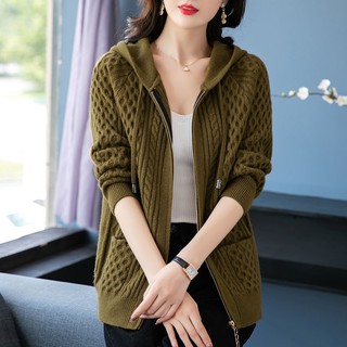 Áo Khoác cardigan Dệt Kim Dáng Rộng Thời Trang Thu Đông Cho Nữ