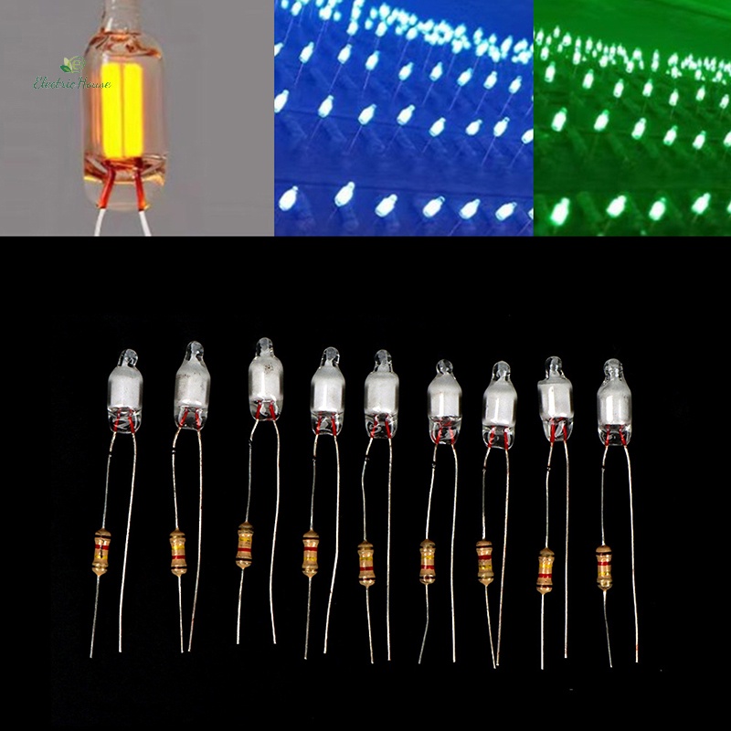 Set 10 Bóng Đèn neon 4 * 10mm 5 * 13mm Đa Dụng Chất Lượng Cao