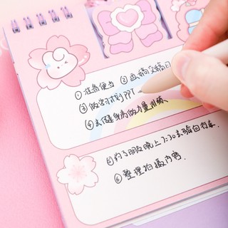 MEOWU Lịch Để Bàn 2024 Chữ Nhật Lò Xò Dễ Thương Lịch 2in1 Decor Bàn Học