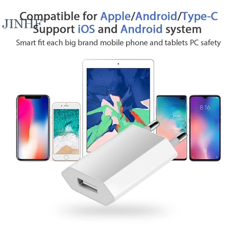 Jinhf Phích Cắm Sạc Điện Thoại usb ac Chuẩn Châu Âu Dùng Khi Đi Du Lịch