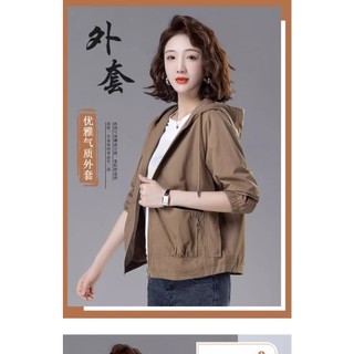 Áo Khoác Tay Dài Có Nón Dáng Rộng Phong Cách Hàn Quốc Thời Trang Xuân Thu 2023 Mới