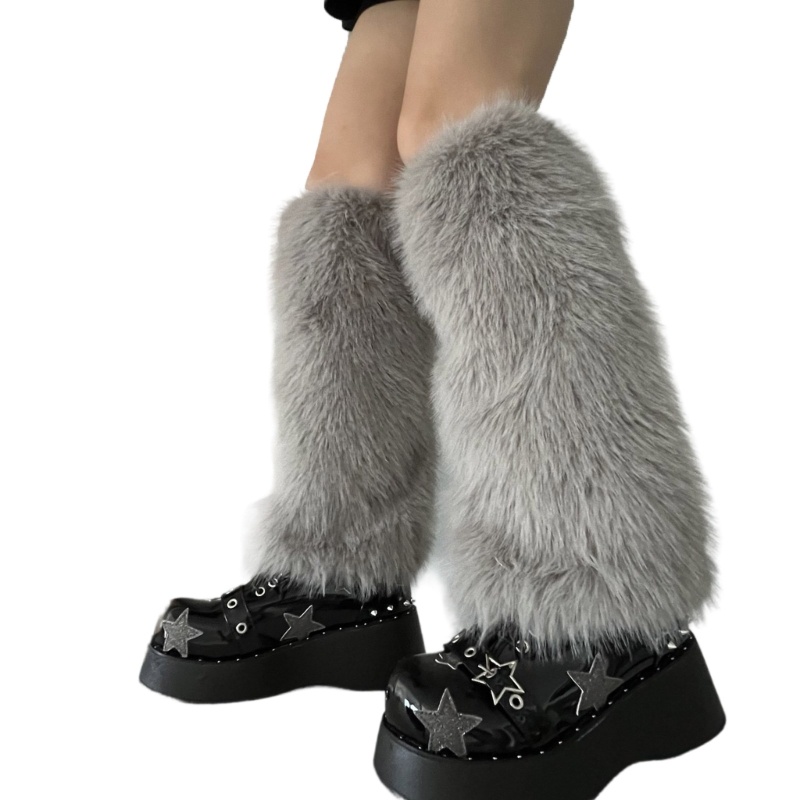 Yoi Lông Thú Giả Mờ Lông Thú Giữ Ấm Chân Lông Giày Cao Gót Boot Còng Bao Carnivals Boot Cover