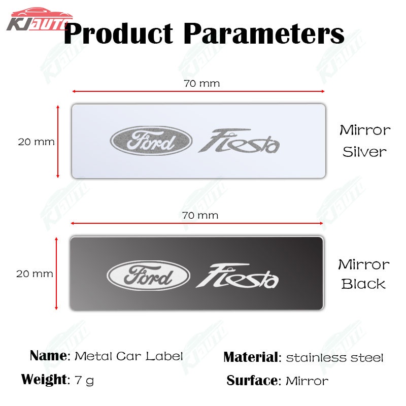 Bộ 4 Miếng Dán Logo 3D Bằng Kim Loại Trang Trí Xe Hơi Ranger Ecosport Focus 5d Kuga Fiesta T6 T7 T8 Territory Everest Ka Fusion
